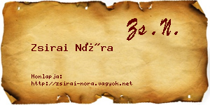 Zsirai Nóra névjegykártya